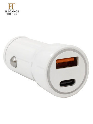 Dual Port Fast Cable Car Charger - with QC 3.0 & | 3.1A Port | 3 in 1 Cable Free